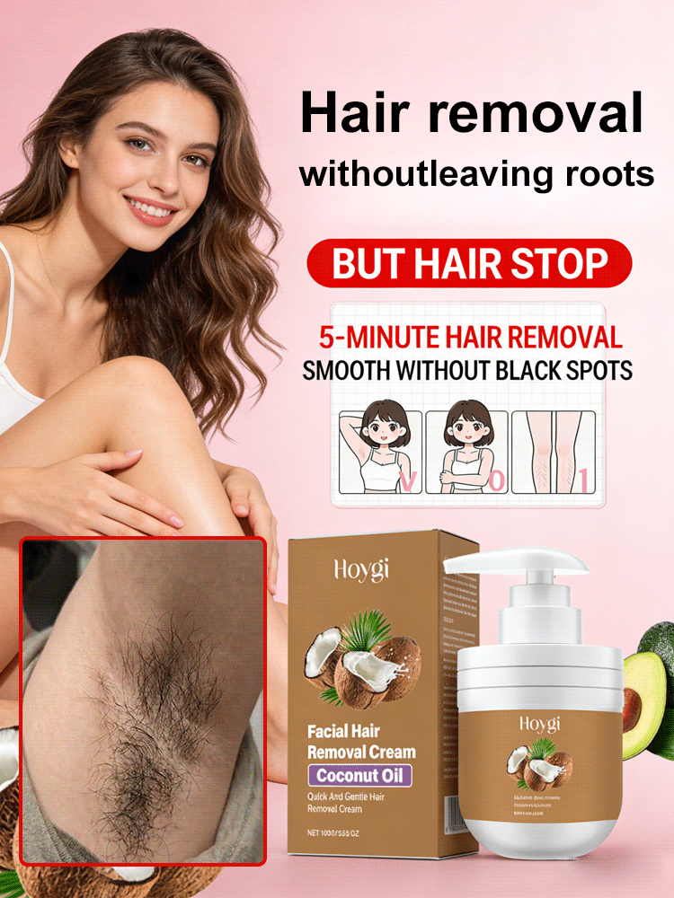 【Buy one get one free for a limited time!】Coconut oil hair removal cream👍98.9% positive reviews, 99% repurchase rate!👍😍Medical-grade hair removal, 100% safe!💯