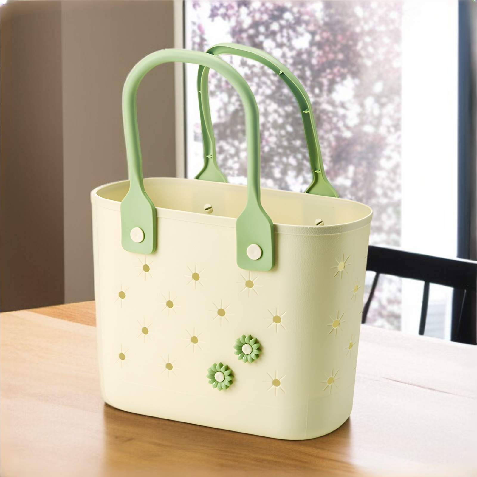 Handbasket household bathroom storage basket hollowed out