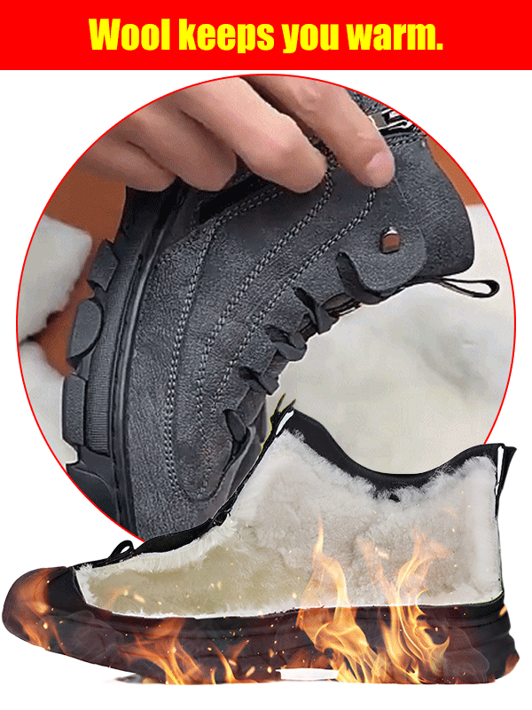 Men's velvet warm high -top shoes【Stylish and handsome, a must-have for men!】