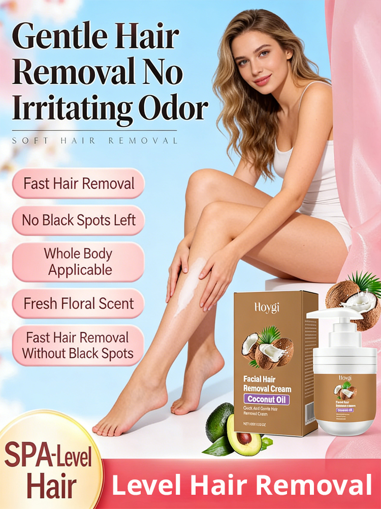 【Buy one get one free for a limited time!】Coconut oil hair removal cream👍98.9% positive reviews, 99% repurchase rate!👍😍Medical-grade hair removal, 100% safe!💯