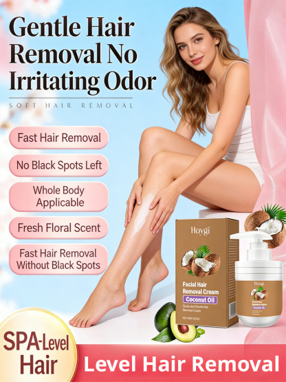 【Buy one get one free for a limited time!】Coconut oil hair removal cream👍98.9% positive reviews, 99% repurchase rate!👍😍Medical-grade hair removal, 100% safe!💯