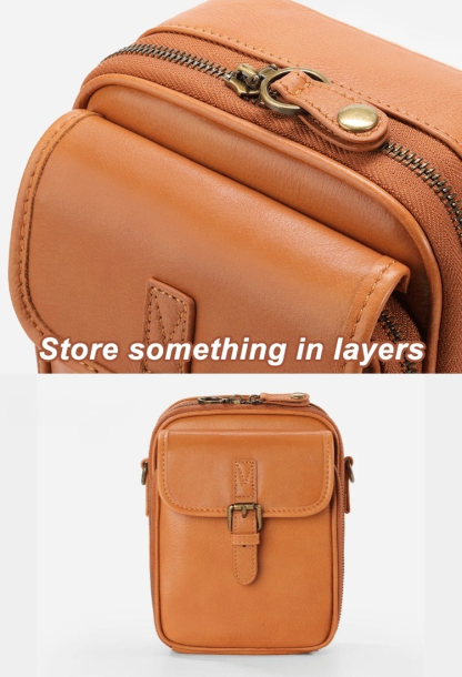 Vintage Double Layer Large Capacity Messenger Bag