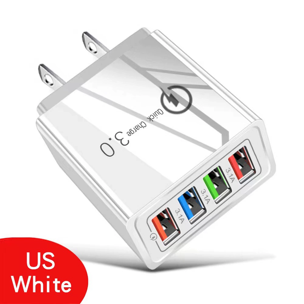 Four-Port Travel Charger for Extended Phone Battery Life【Effectively extends phone life by 10 years, freeing up phone memory!】