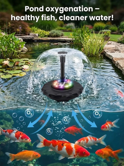 Upgraded Solar Outdoor Landscape Colorful Light Fountain【No wiring required, zero electricity bills for life!】