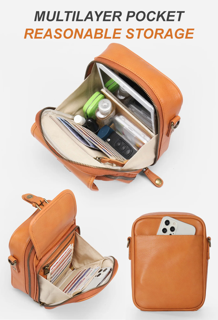Vintage Double Layer Large Capacity Messenger Bag