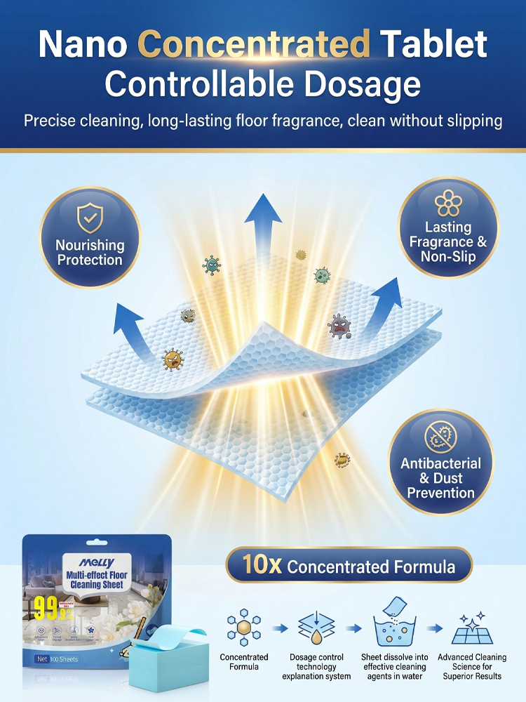 【Limited Time: Buy One, Get One Free】Multi-purpose floor cleaning tablets【Combines cleaning, antibacterial action, maintenance, and deodorizing in one!】