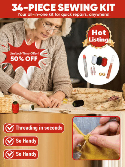 [Threading in seconds, happy making]The Ultimate 34-Piece Sewing Kit【The most complete sewing kit online!】