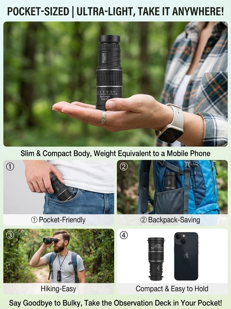 Portable high-magnification outdoor binoculars【10–30x ultra-high-definition zoom, up to 9500 meters!】
