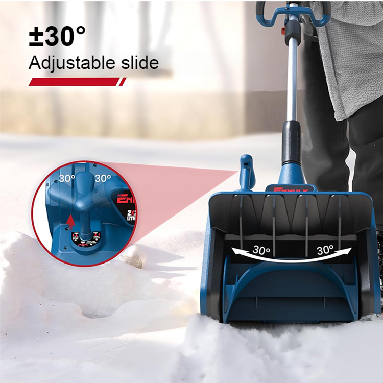 High-performance lithium-ion snow blower for home use, clears 20 cm of fresh snow in seconds!