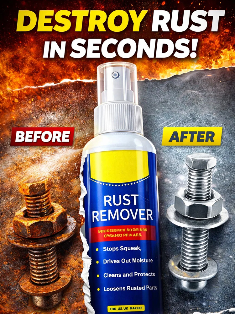 Multifunctional fast-acting rust remover spray【Buy 1 Get 1 Free】
