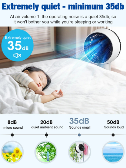 Ultra-quiet and energy-saving cool air conditioner fan【Cools down in just 1 second—costs only 1 cent a day!】
