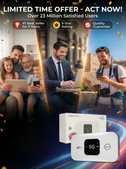 【No SIM, No Contract, No Hidden Costs 】Free Internet in Your Pocket 5G Router【Zero dead zones, full signal strength!One-time purchase, lifetime free high-speed WiFi!】