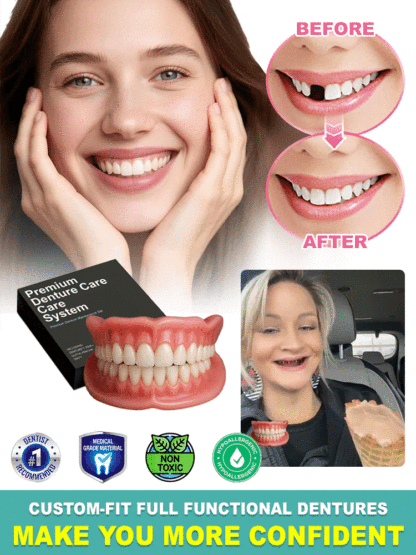 【 Medical Grade Dentures】No adhesive needed, buy 1 get 1 free! Crazy deal