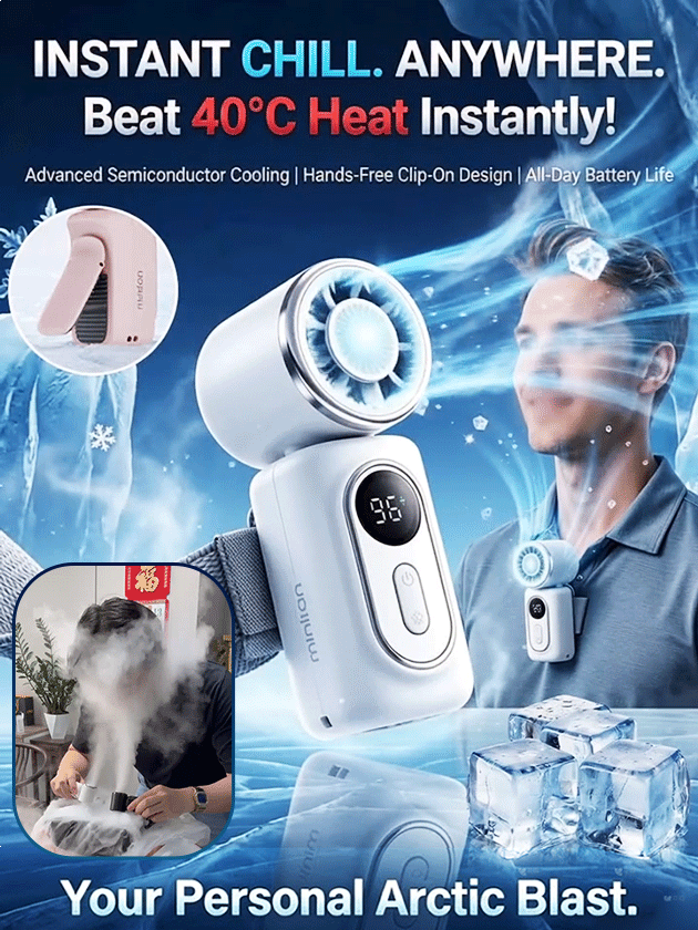 【2026 Portable Cooling Technology】【Comes with a clip, hands-free】Rotatable portable ice pack fan【Instantly cools you down in 3 seconds, escaping the sweltering heat!】