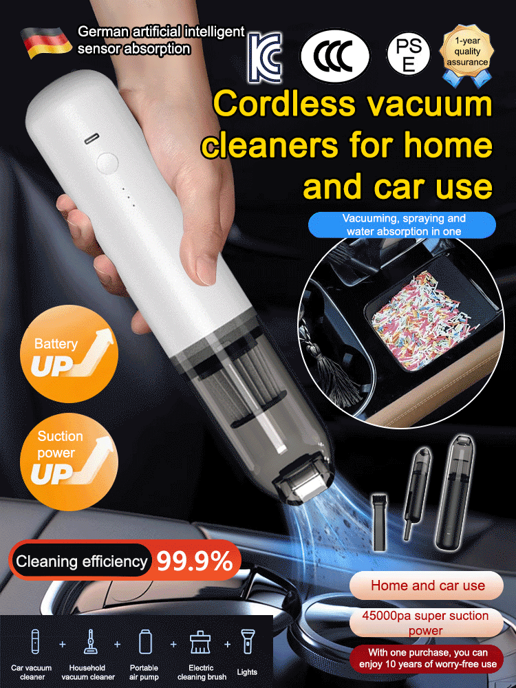 Cordless Mini Car Vacuum Cleaner [Vacuum and Blow]【Clean your entire car in 3 minutes!】