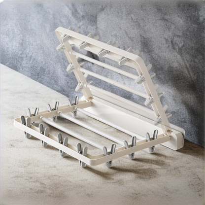 Folding drying rack indoor punch-free clothes rack towel rack wall-mounted storage rack home socks d