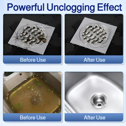 Bacteria and deodorant Pipe cleaner Pipe Unclogger Fast and efficient Blue Bottle Save time and effo