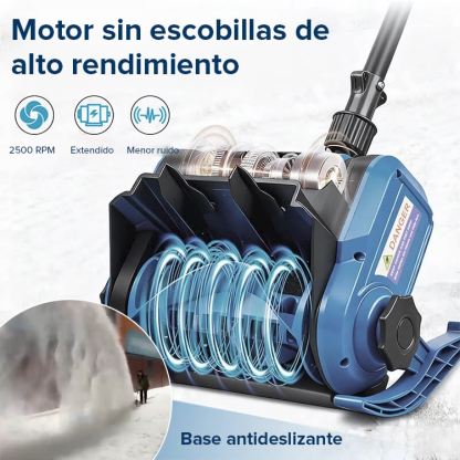 High-performance lithium-ion snow blower for home use, clears 20 cm of fresh snow in seconds!
