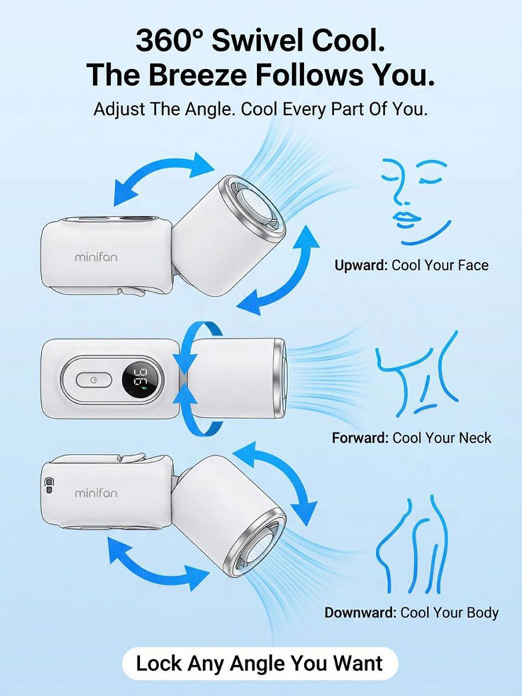 【2026 Portable Cooling Technology】【Comes with a clip, hands-free】Rotatable portable ice pack fan【Instantly cools you down in 3 seconds, escaping the sweltering heat!】