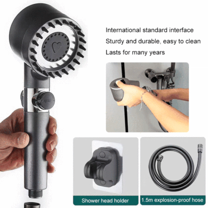 Multifunctional shower head with one-touch control and German massage function