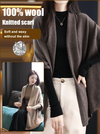 Pure Wool Shawl Coat