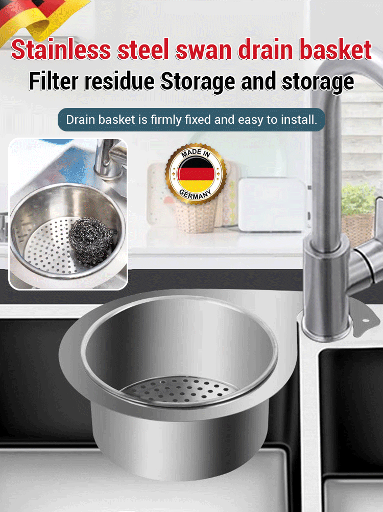 Swan stainless steel drain basket for kitchen sink
