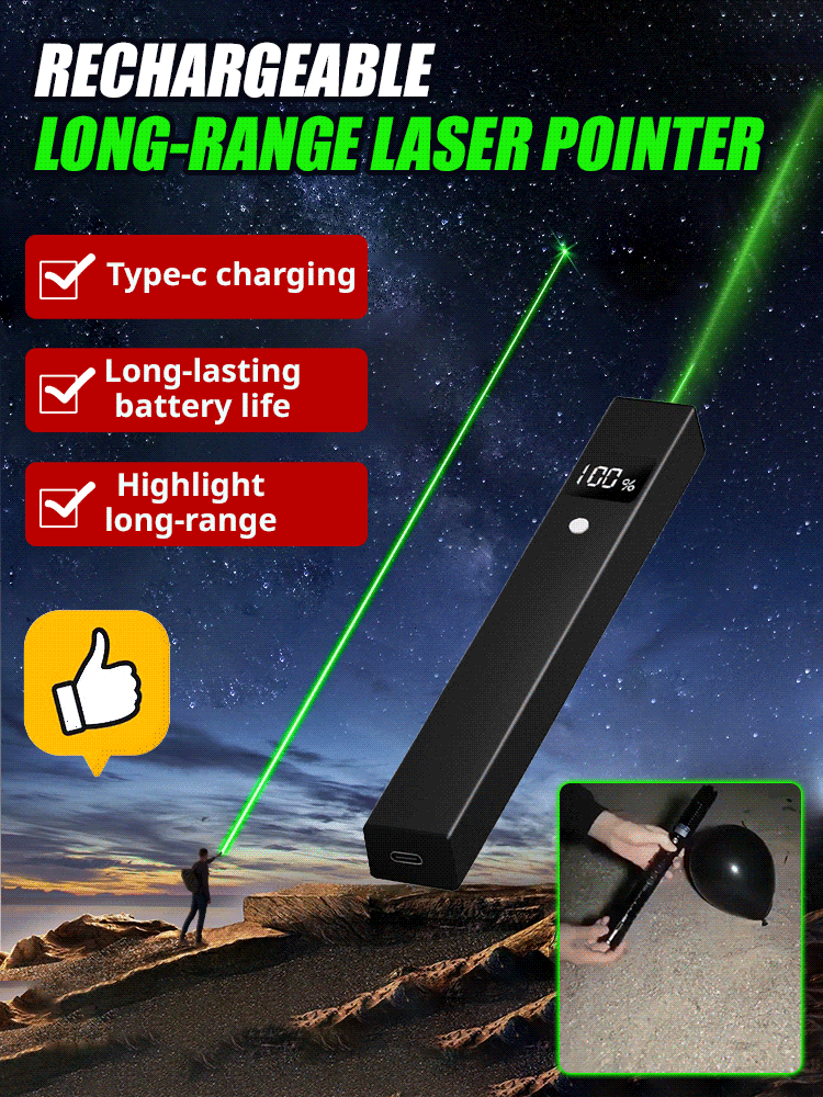 Rechargeable long-range laser pointer