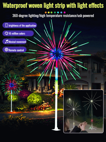 Intelligent Phantom Fireworks Light Strip. Voice-Activated Color Changing + Iridescent Light Effect, Safe And Flameless