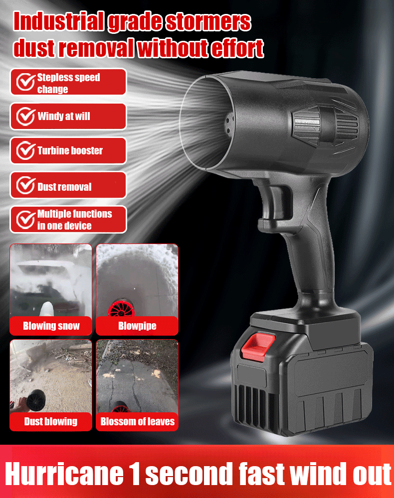 Blow Away Debris in Seconds! Dual-Turbo Lithium Blower with 3 Speeds. Can Blow Away Fallen Leaves And Snow In 3 Seconds