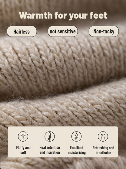 Warm cashmere mid-calf socks with plush fleece