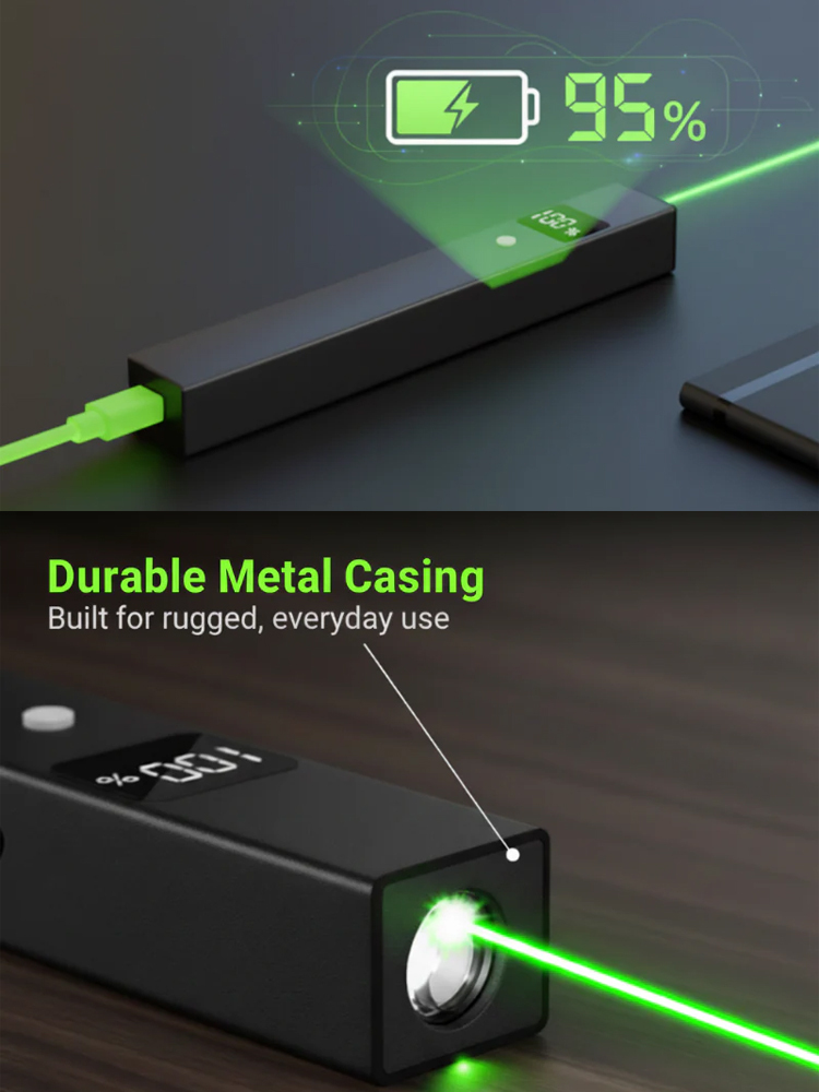 Rechargeable long-range laser pointer