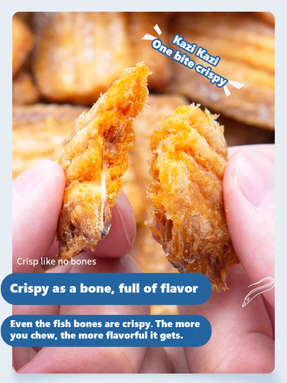 Ready-To-Eat Crispy Ribbonfish Crisps.Crispy To The Bone! Savory, Fragrant, And Crunchy, Boneless And Thornless, The More You Chew, The More Delicious It Becomes.