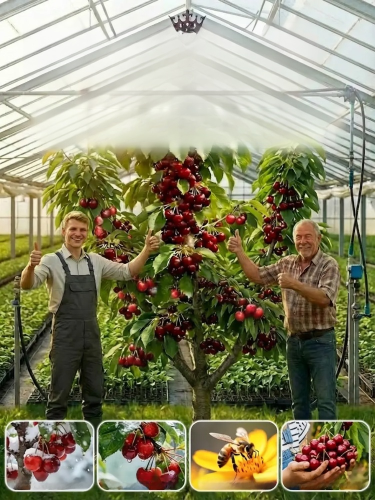 【100% Success Guarantee】4J XXL Regina Sweet Cherry Tree | Robust Two-Year-Old Seedlings | Harvest in the First Year | Ideal for Balcony and Garden | Hardy to -20°C 🍒