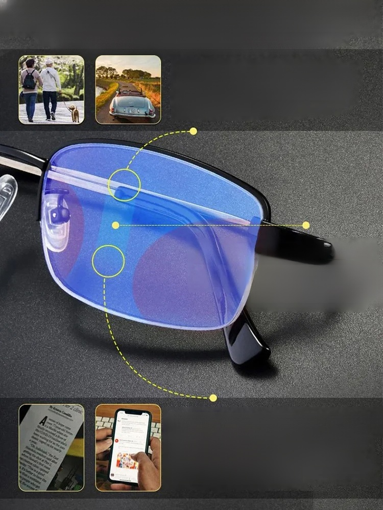 Titanium-Framed Professional Reading Glasses For Both Near And Far Vision.Wear-Resistant And Scratch-Resistant, Anti-Blue Light And Anti-Radiation