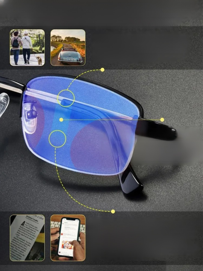 Titanium-Framed Professional Reading Glasses For Both Near And Far Vision.Wear-Resistant And Scratch-Resistant, Anti-Blue Light And Anti-Radiation