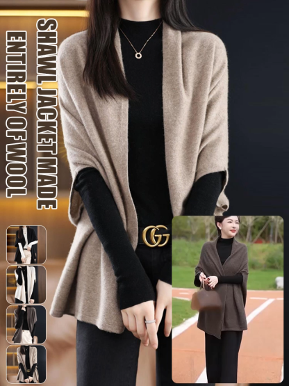 Pure Wool Shawl Coat
