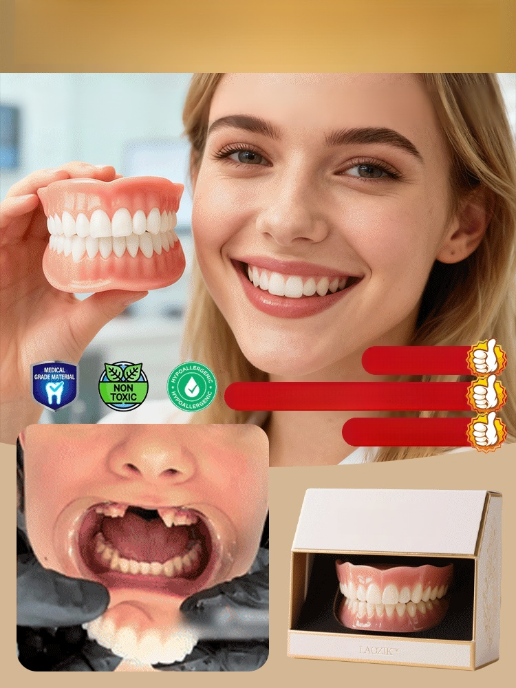 Denture Modification Kit.Naturally Invisible, Fits In One Second Without Slipping