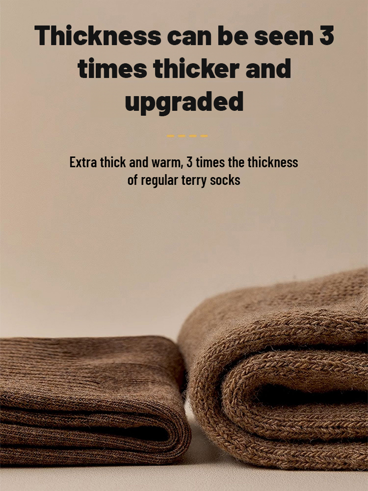 Warm cashmere mid-calf socks with plush fleece