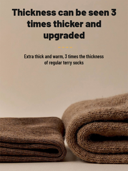 Warm cashmere mid-calf socks with plush fleece