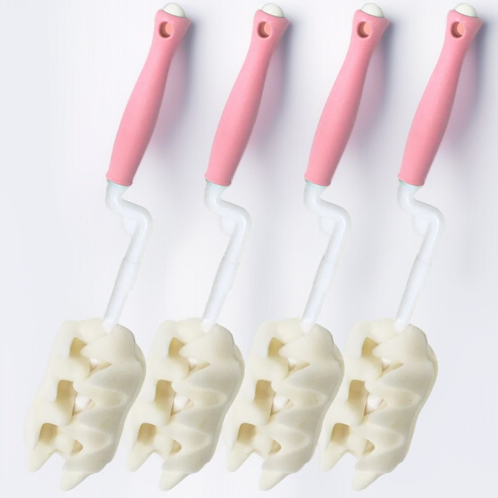 Sponge bottle brush, foldable cup washing brush