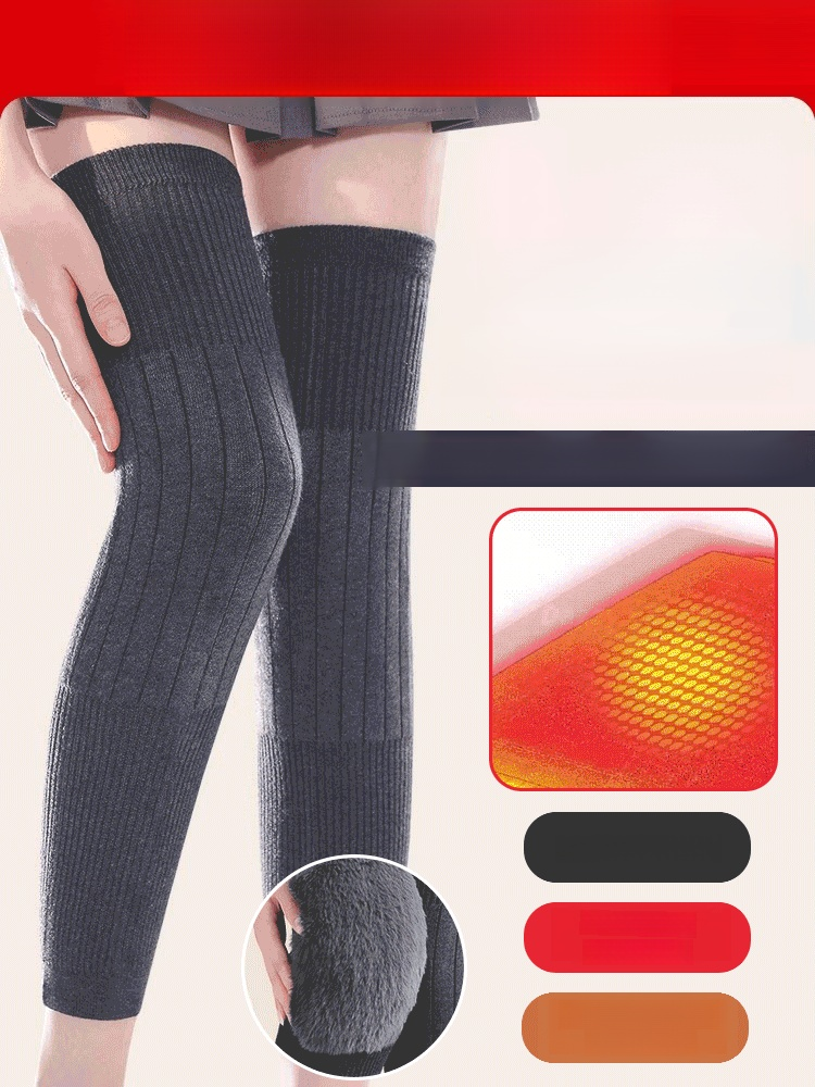Extended warm cashmere knee pads