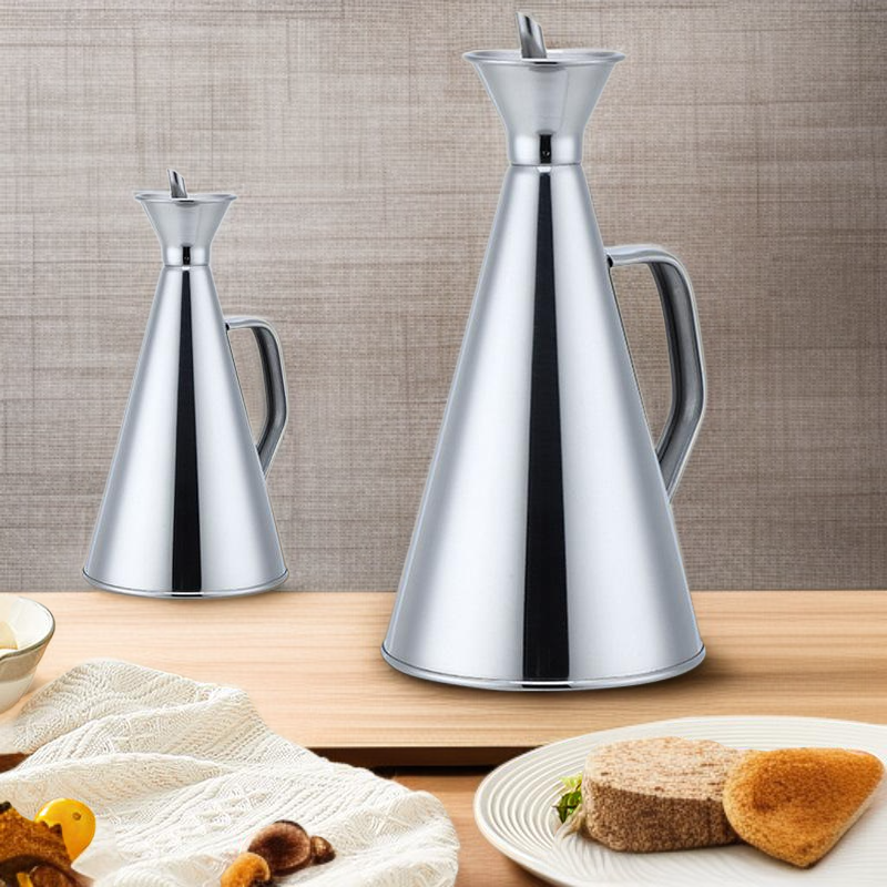 Oil pot without oil hanging stainless steel conical oil pot large capacity household kitchen supplie