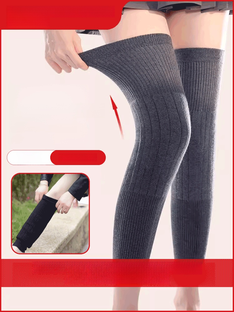 Extended warm cashmere knee pads