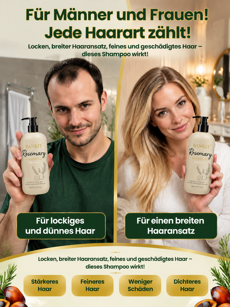 【Nie wieder breite Scheitel】 Silikonfreies Rosmarin-Shampoo zur Ölregulierung