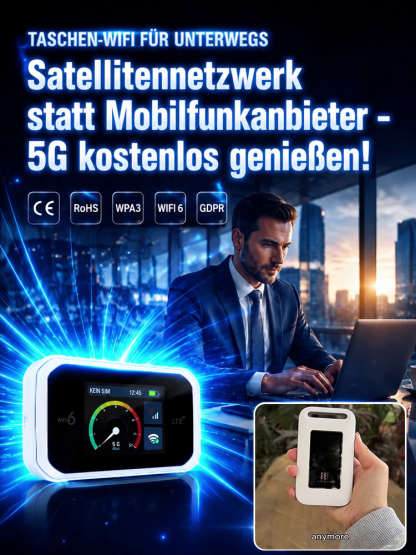 WLAN im Taschenformat mit voller Netzwerkkompatibilität, sofort einsatzbereit, schnell und flüssig, keine Roaming-Gebühren auf Reisen