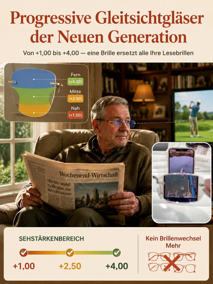 Sofort scharfe Sicht! Intelligente Autofokus-Brille, Blaulichtfilter in Innenräumen, verwandelt sich im Handumdrehen in eine Sonnenbrille im Freien