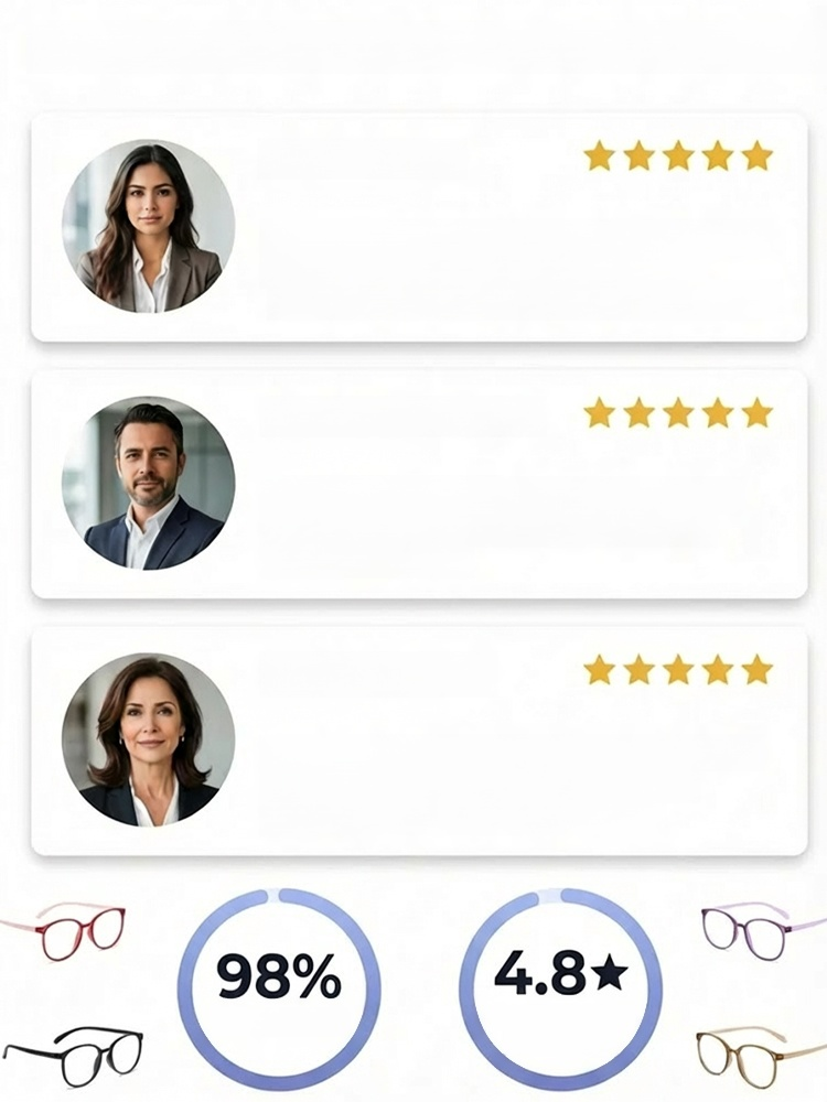 Blaulichtfilter-Brille mit Autofokus für Nah- und Fernsicht.