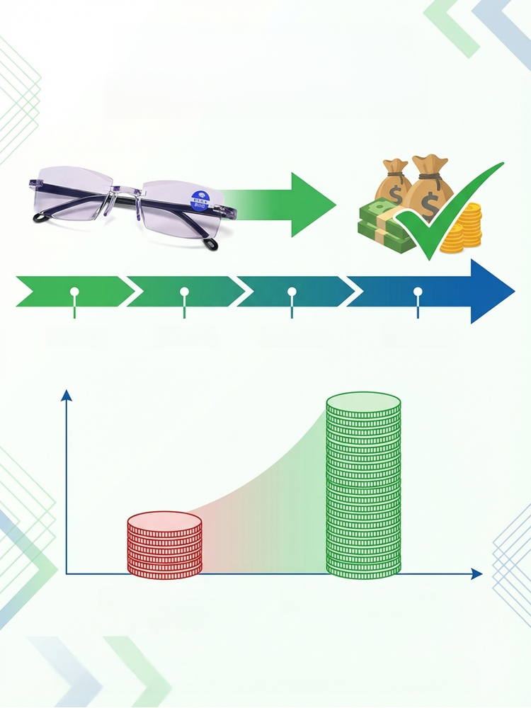 【Sehkraft zurück auf 20 Jahre】Intelligente Fokusveränderung Komfortable Lesebrille.Keine Augenuntersuchung nötig: Die smarte Brille für Nah- und Fernsicht