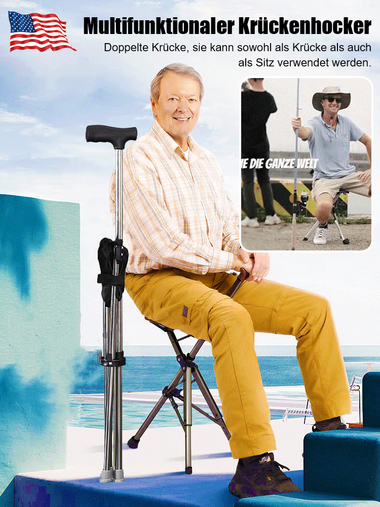 Klappbarer Krückenstuhl für den Außenbereich, Ergonomischer Krückenstuhl