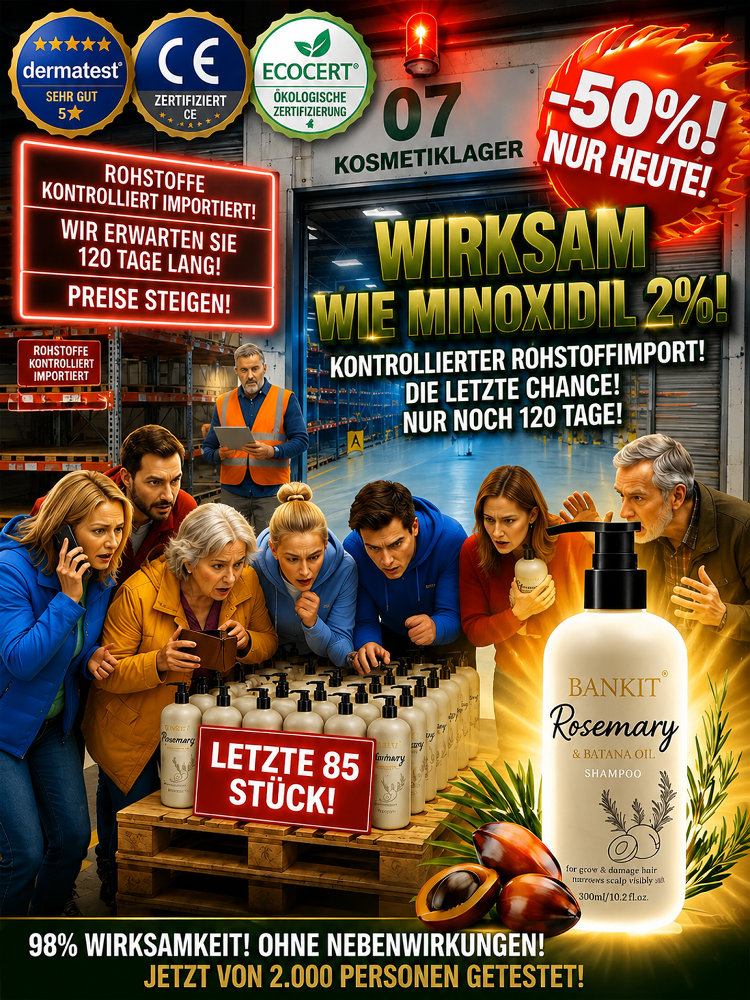 【Nie wieder breite Scheitel】 Silikonfreies Rosmarin-Shampoo zur Ölregulierung
